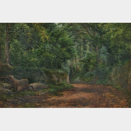 Charles Jones, R.C.A. (British, 1836-1892) A Devonshire Lane, Nr. Cockington, S. Devon