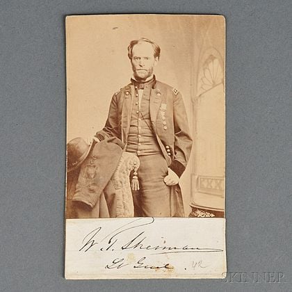 Lieutenant General William T. Sherman Carte-de-visite with Clipped Autograph