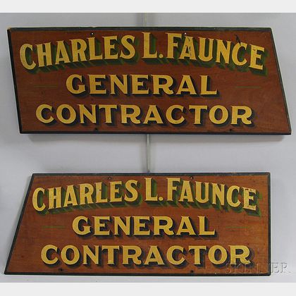Pair of Painted and Gilt Trade Signs