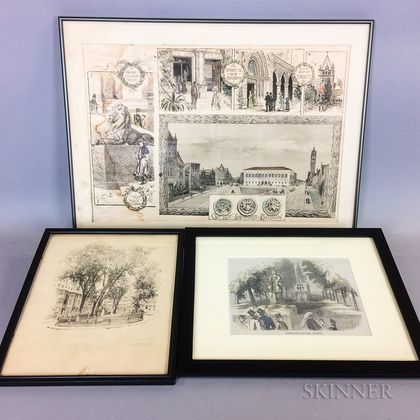 Seven Framed Prints of Boston. Estimate $100-150