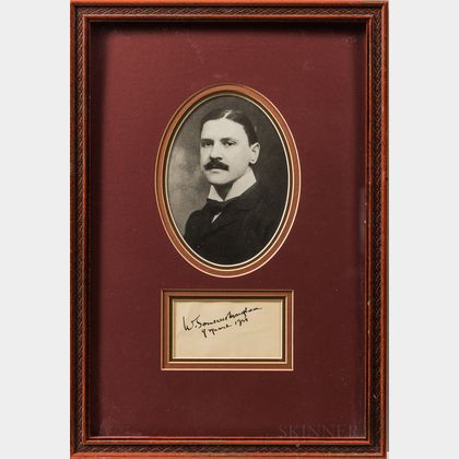 Two Framed Autographs Including Somerset Maughan and John Philip Sousa.