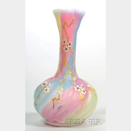 Thomas Webb & Sons Enamel Decorated Vase