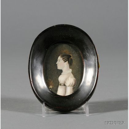 Continental Miniature on Ivory of a Young Lady