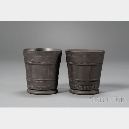 Two Wedgwood Black Basalt Presentation Cups