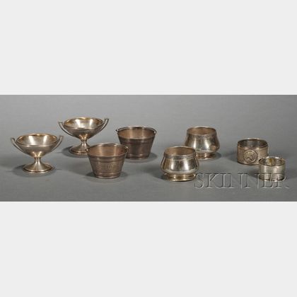 Eight Small Silver Tablewares