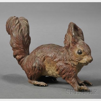Austrian Cold-painted Bronze Figure of a Red Squirrel