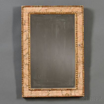 Neoclassical Pink Marble and Gilt-gesso Framed "Bilbao" Mirror