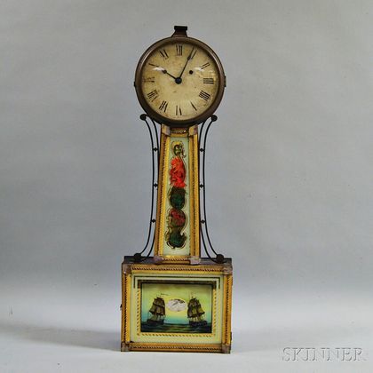 Mahogany Gilt-front Patent Timepiece or "Banjo" Clock