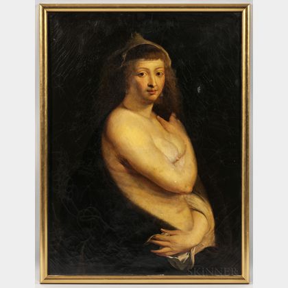 After Peter Paul Rubens (Flemish, 1577-1640) Copy After Helena Fourment, "Das Pelzchen."