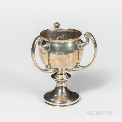 Edward VII Irish Sterling Silver Three-handled Goblet