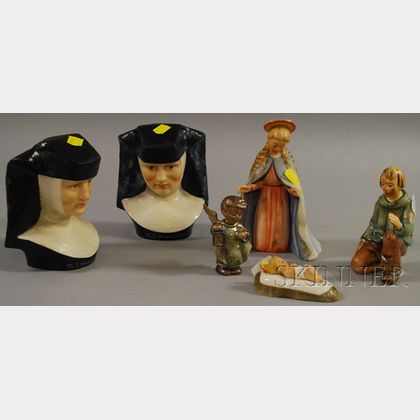 Six Hummel and Goebel Ceramic Figures and Figural Groups