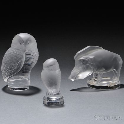 Three Lalique Animal Figurals 