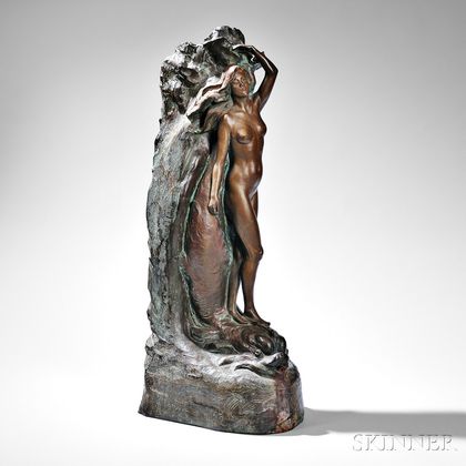 After Nanna Matthews Bryant (American, 1871-1933) Bronze Figure of a Maiden