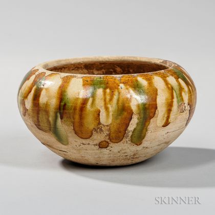 Sancai -glazed Earthenware Alms Bowl