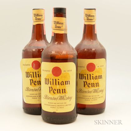 William Penn Blended Whiskey, 3 4/5 quart bottles 