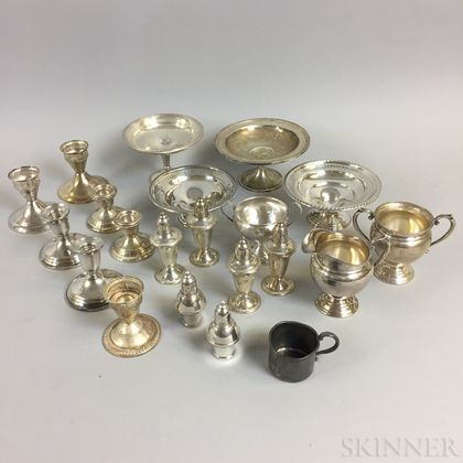 Approximately Twenty Pieces of Sterling Silver Weighted Tableware