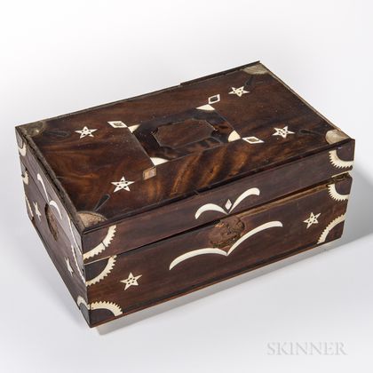 Sailor-made Inlaid Mahogany Box