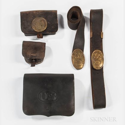 Group of Civil War-era Leather Gear