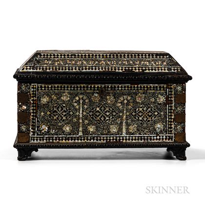 Mother-of-pearl-inlaid Wood Casket
