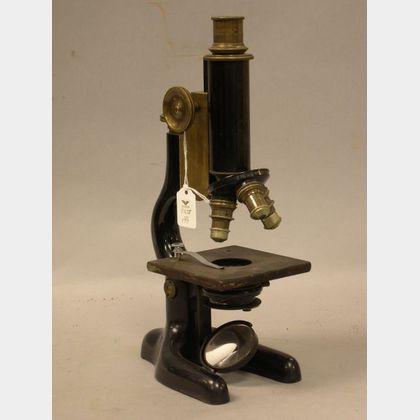 Bausch & Lomb Black and Brass Compound Microscope