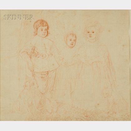 After Sir Anthony Van Dyke (Flemish, 1599-1641) Sketch for Children of Charles I