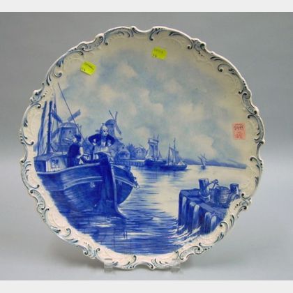 Villeroy & Boch Hand-painted Blue and White Scenic Plaque