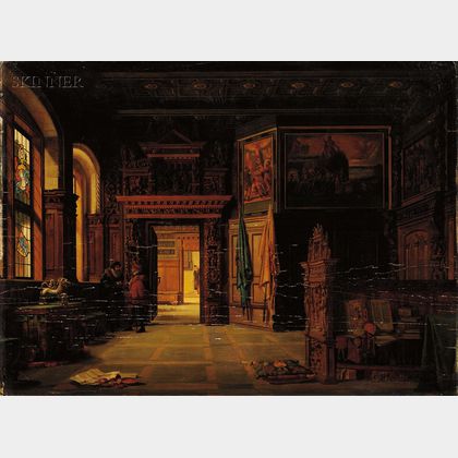 Heinrich Anton Heger (Danish, 1832-1888) Baroque Interior Scene