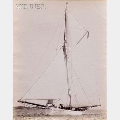 John S. Johnston (British/American, born c. 1839-1899) Lot of Five Yachting Images: Mayflower , Puritan
