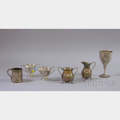 Six American Silver Serving Items