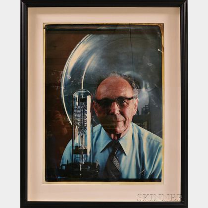 American School, 20th Century Portrait of Harold "Doc" Edgerton with Strobe Light