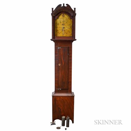 Riley Whiting Federal Grain-painted Tall Case Clock