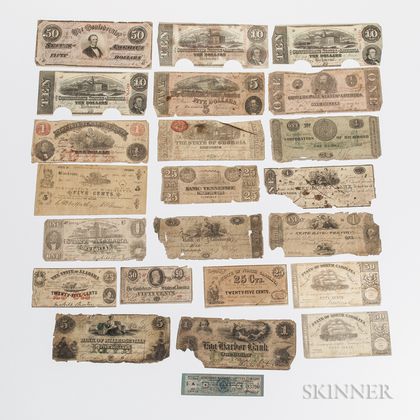 Group of Obsolete and Confederate Currency
