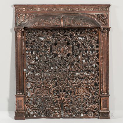Bronze-plated Cast Iron Fireplace Grate