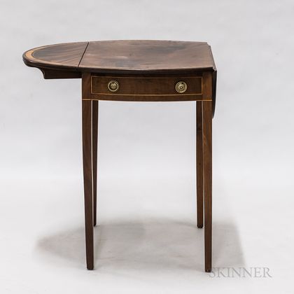 Federal-style Mahogany and Inlaid Oval Pembroke Table
