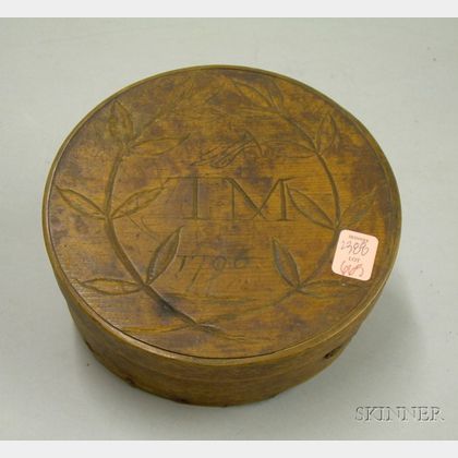 Round Wooden Lap-sided Box with Cover