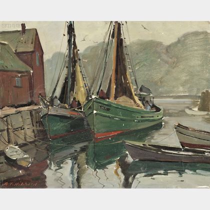 Aldro Thompson Hibbard (American, 1886-1972) Motif #1 / A Rockport Harbor View