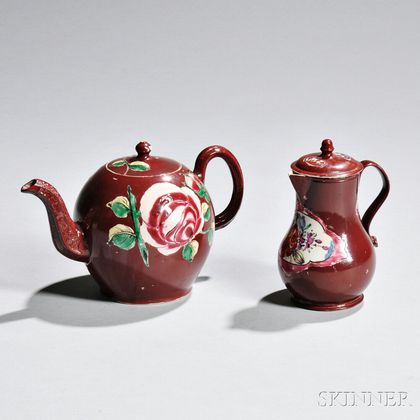 Two Staffordshire White Salt-glazed Stoneware Tea Wares