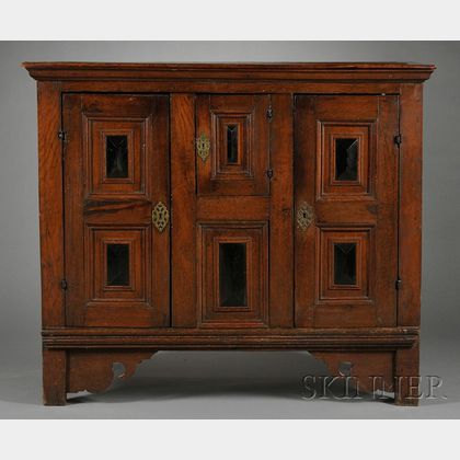 Dutch Baroque Part-ebonized and Oak Low Cabinet