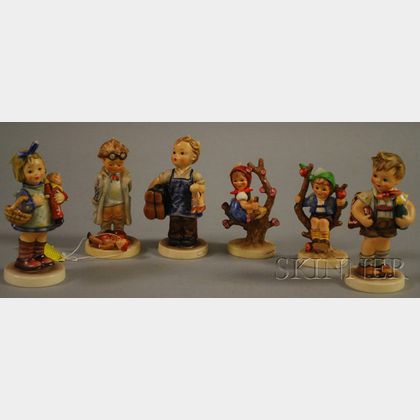 Six Hummel and Goebel Ceramic Figures