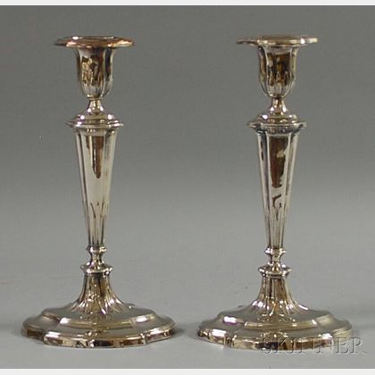 Pair of Silver-plated Candlesticks