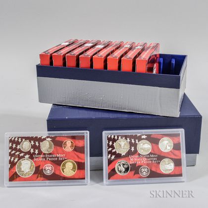 Eighteen U.S. Silver Proof Mint Sets