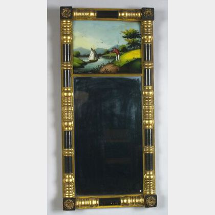 Classical Painted and Gilt Split Mirror