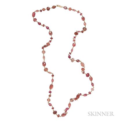 14kt Gold and Tourmaline Bead Necklace