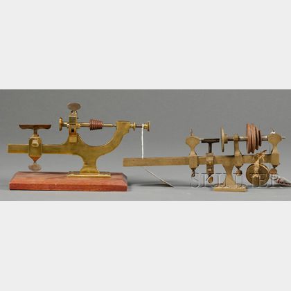 Two Brass Watchmaker's Lathes