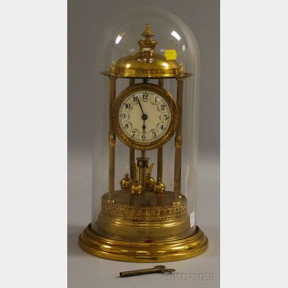 400-day Torsion Pendulum Clock with Glass Dome. 