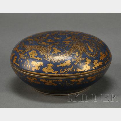 Blue and Gilt Covered Box