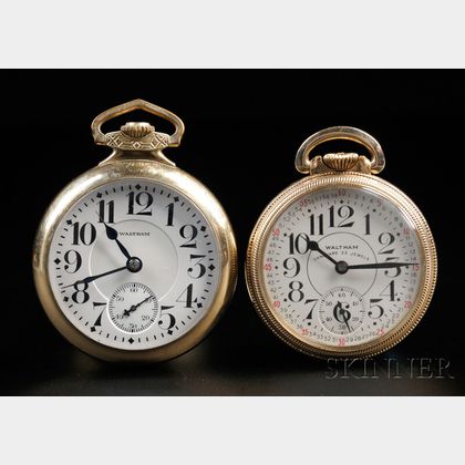 Two Waltham Open Face Watches