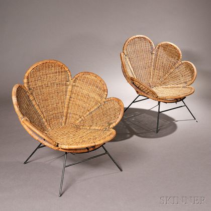 Two Attributed to Salterini Patio Chairs 