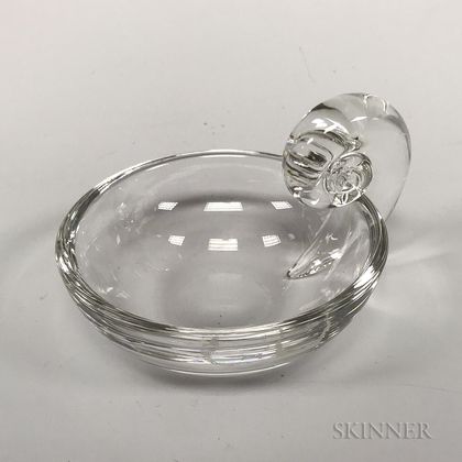 Small Steuben Colorless Glass Nut Dish