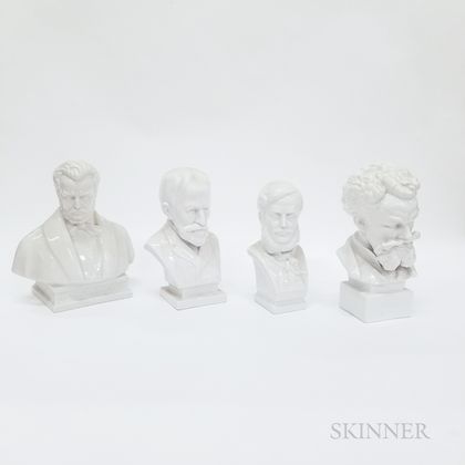 Four Herend Porcelain Busts